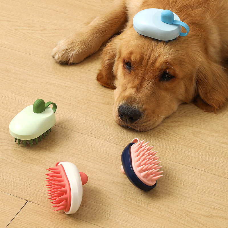 Soft Silicone Pet Grooming Brush for Dogs and Cats.