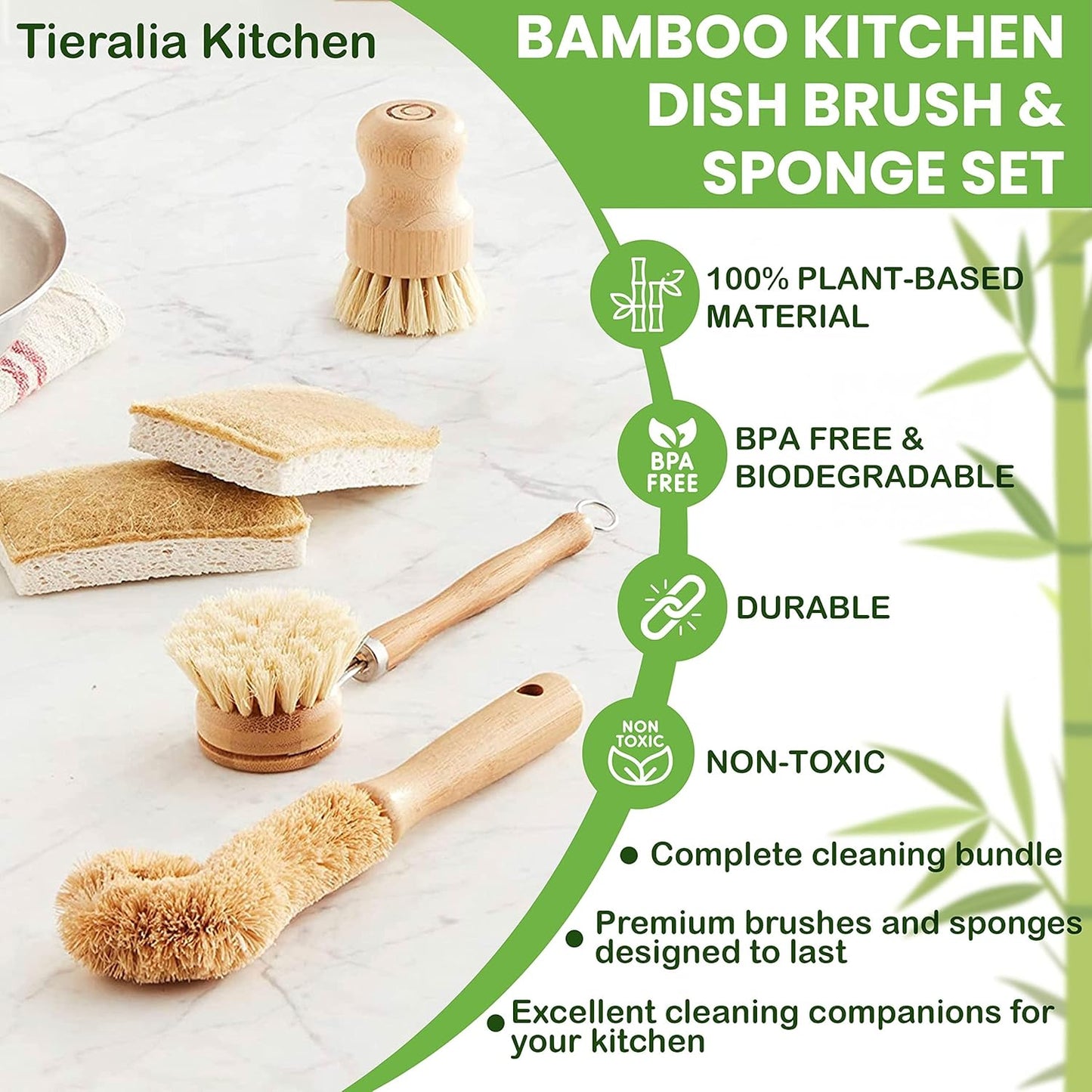 Bamboo Dish Brush Set