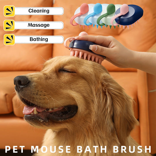 Soft Silicone Pet Grooming Brush for Dogs and Cats.